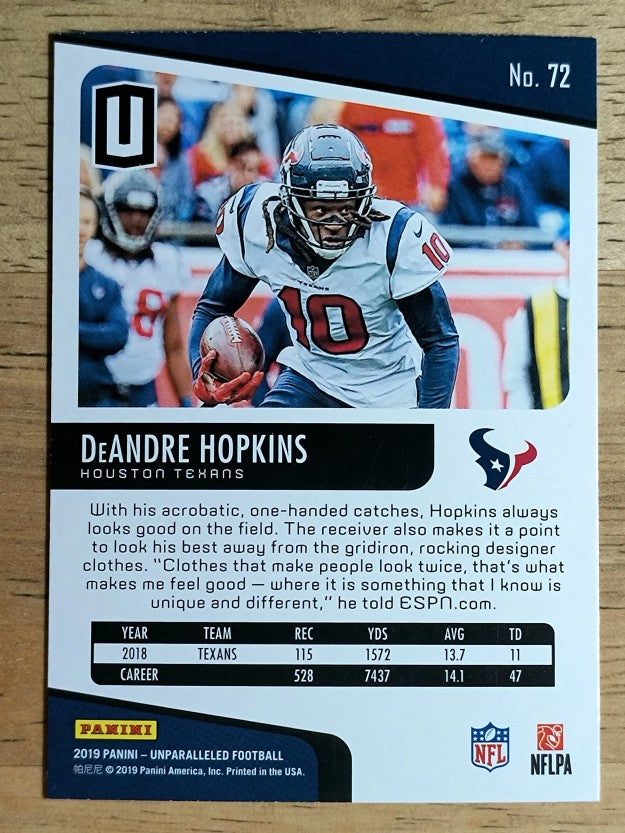 2019 Panini Unparalleled #72 DeAndre Hopkins