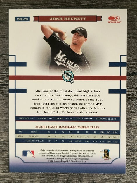 2004 Donruss World Series #73 Josh Beckett