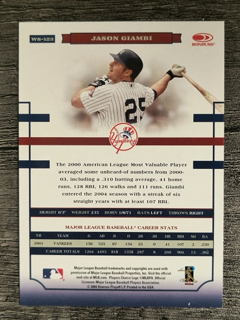 2004 Donruss World Series #123 Jason Giambi