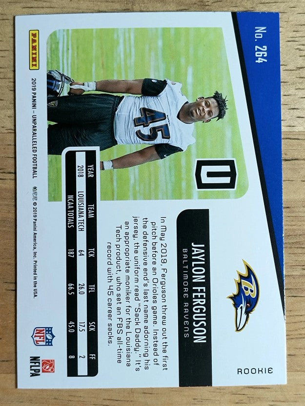 2019 Panini Unparalleled #264 Jaylon Ferguson RC