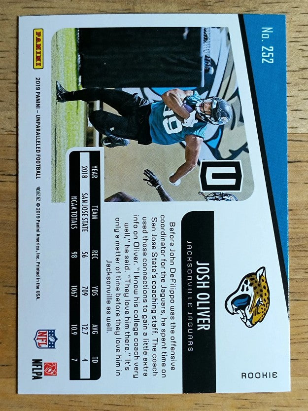 2019 Panini Unparalleled #252 Josh Oliver RC