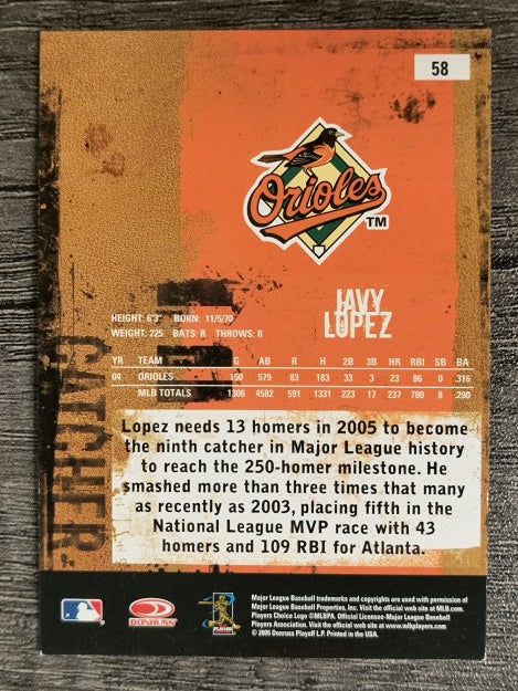 2005 Leather and Lumber #58 Javy Lopez