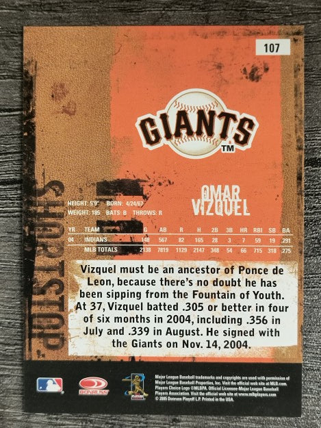 2005 Leather and Lumber #107 Omar Vizquel
