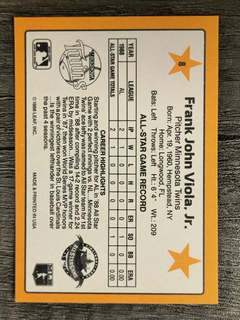 1989 Donruss All-Stars #8 Frank Viola