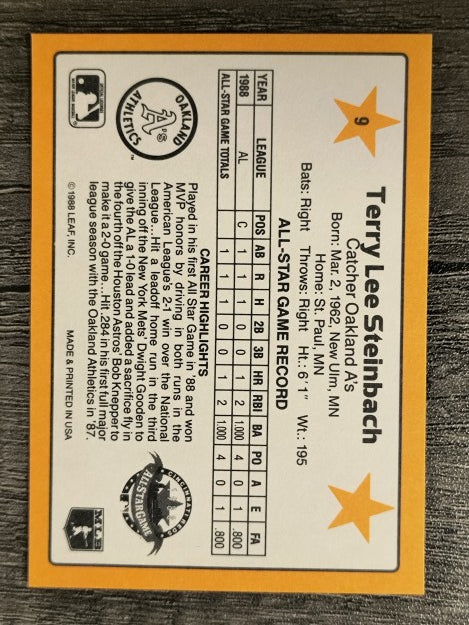 1989 Donruss All-Stars #9 Terry Steinbach