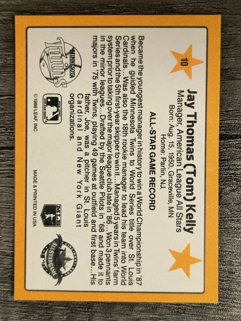 1989 Donruss All-Stars #10 Tom Kelly MG