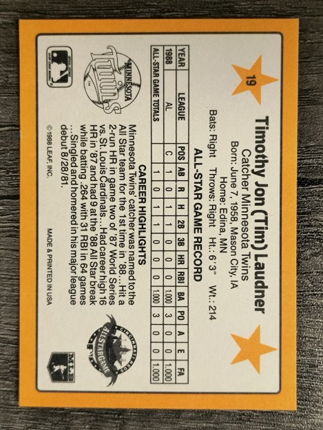 1989 Donruss All-Stars #19 Tim Laudner