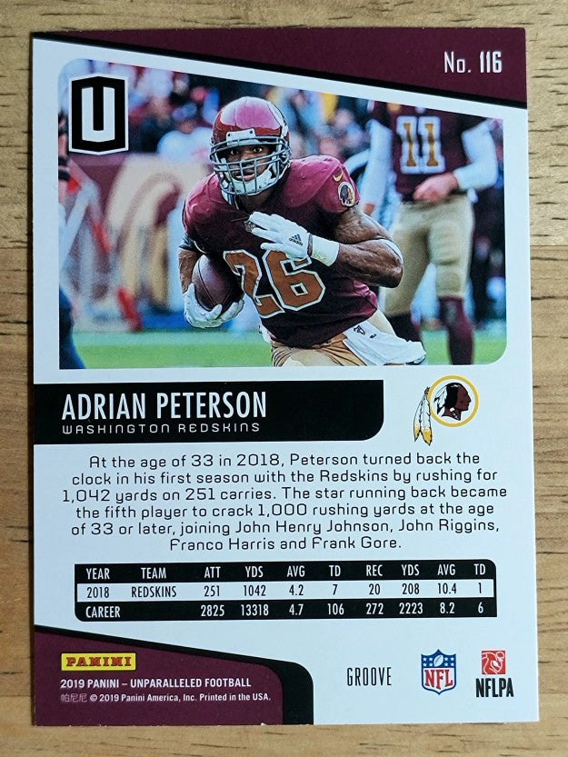 2019 Panini Unparalleled Groove #116 Adrian Peterson
