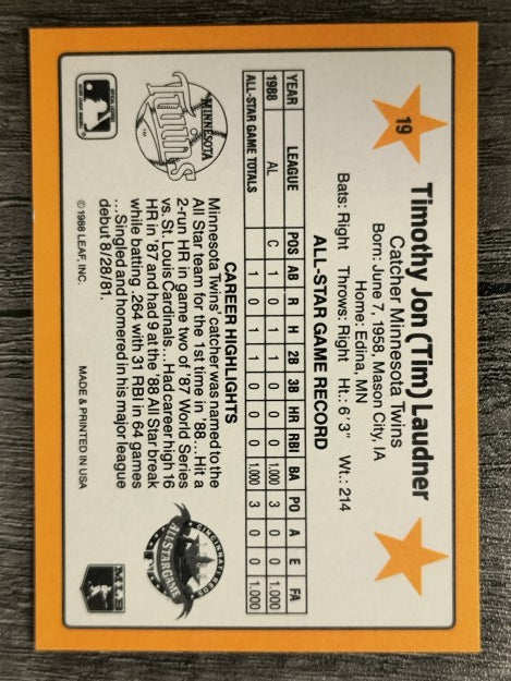 1989 Donruss All-Stars #19 Tim Laudner