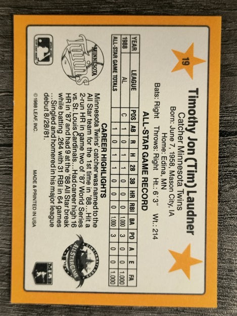 1989 Donruss All-Stars #19 Tim Laudner