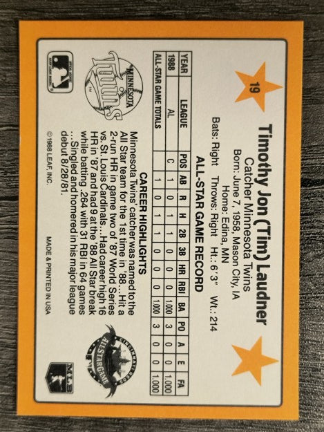 1989 Donruss All-Stars #19 Tim Laudner