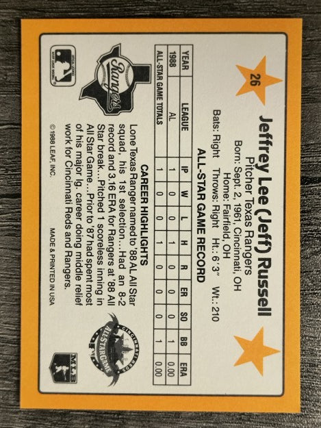 1989 Donruss All-Stars #26 Jeff Russell