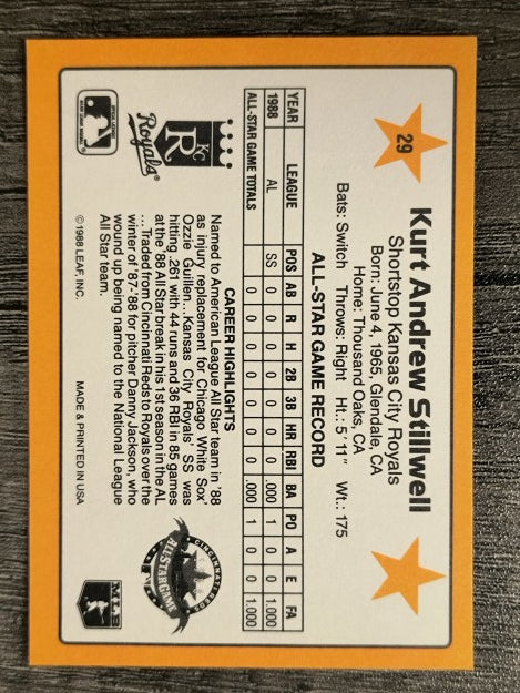 1989 Donruss All-Stars #29 Kurt Stillwell