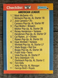 1989 Donruss All-Stars #32 AL Checklist 1-32