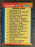 1989 Donruss All-Stars #32 AL Checklist 1-32