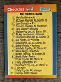 1989 Donruss All-Stars #32 AL Checklist 1-32