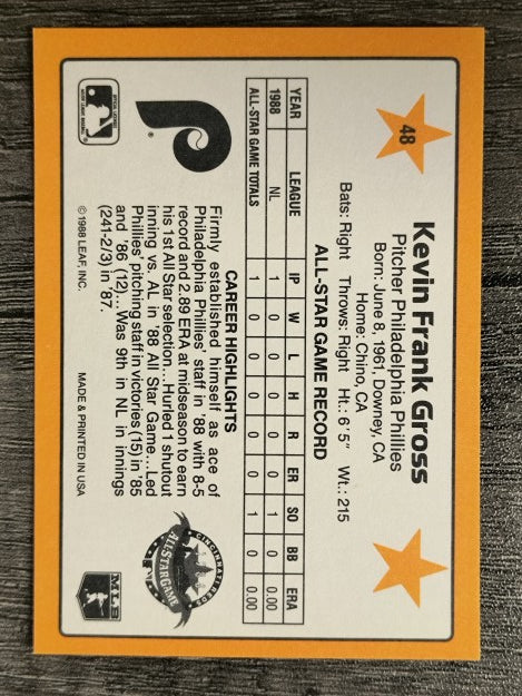 1989 Donruss All-Stars #48 Kevin Gross