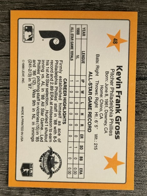 1989 Donruss All-Stars #48 Kevin Gross