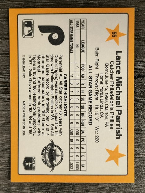 1989 Donruss All-Stars #55 Lance Parrish