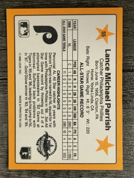 1989 Donruss All-Stars #55 Lance Parrish