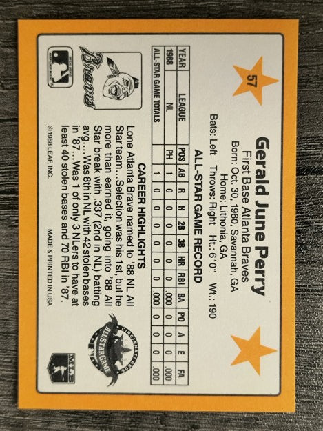 1989 Donruss All-Stars #57 Gerald Perry