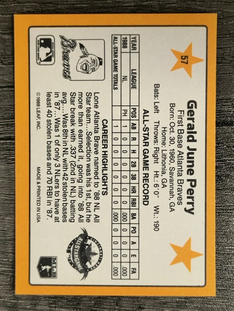 1989 Donruss All-Stars #57 Gerald Perry