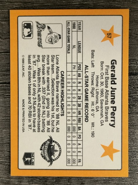 1989 Donruss All-Stars #57 Gerald Perry