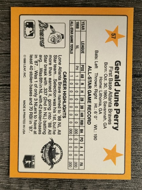 1989 Donruss All-Stars #57 Gerald Perry