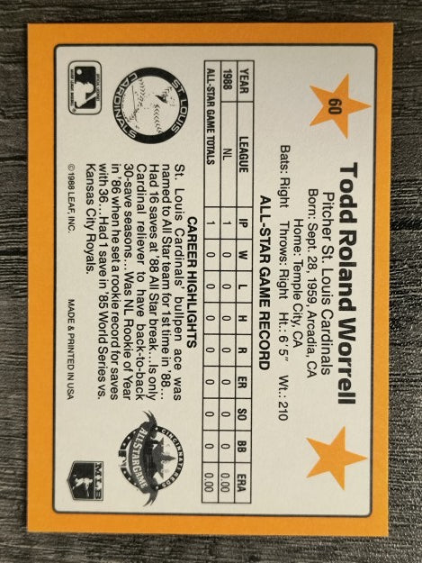1989 Donruss All-Stars #60 Todd Worrell