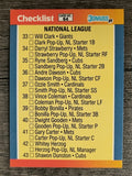 1989 Donruss All-Stars #64 NL Checklist 33-64
