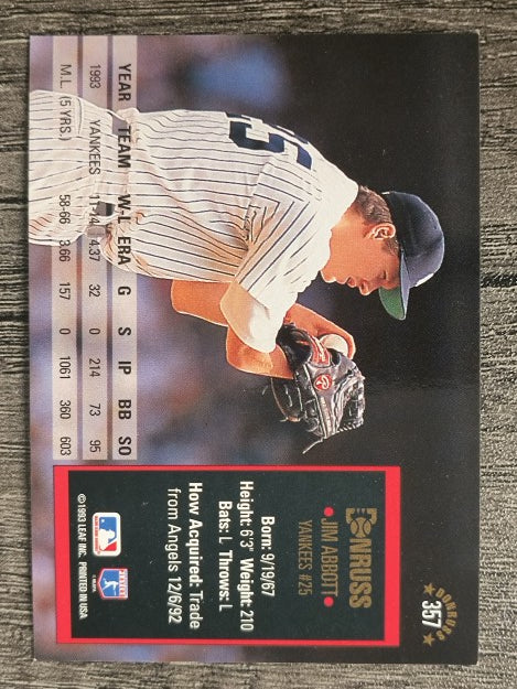 1994 Donruss #357 Jim Abbott