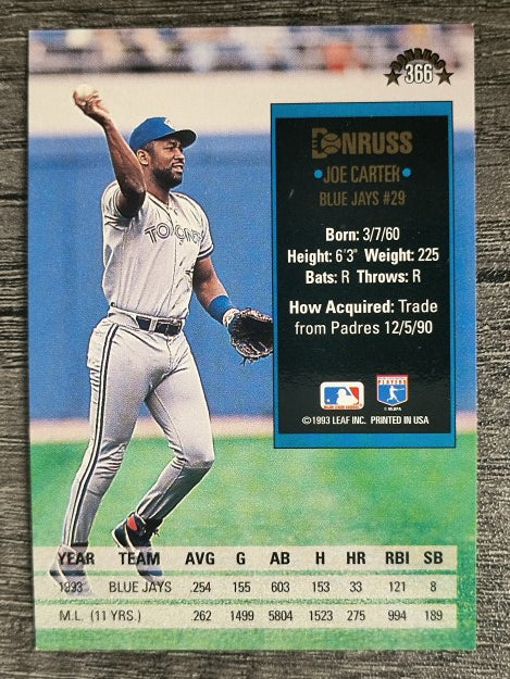 1994 Donruss #366 Joe Carter