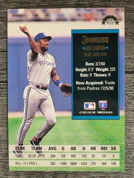 1994 Donruss #366 Joe Carter