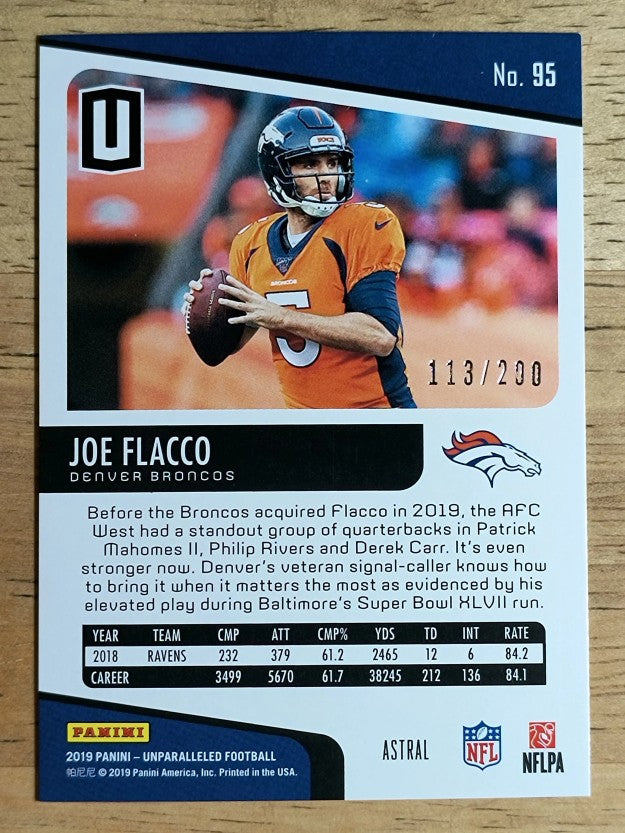 2019 Panini Unparalleled Astral #95 Joe Flacco