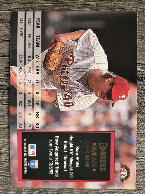 1994 Donruss #409 David West