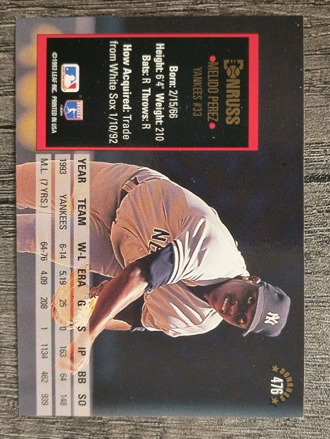1994 Donruss #476 Melido Perez