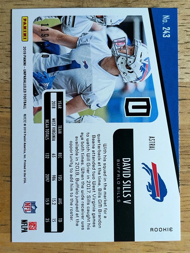 2019 Panini Unparalleled Astral #243 David Sills V