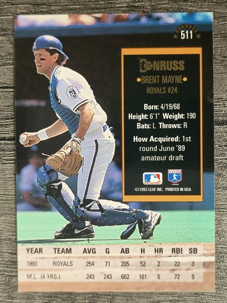 1994 Donruss #511 Brent Mayne