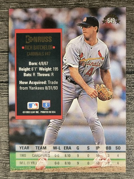 1994 Donruss #649 Rich Batchelor RC