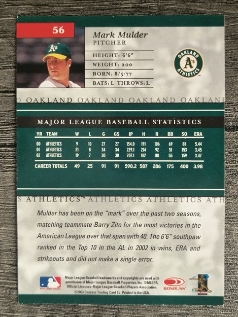 2003 Donruss Elite #56 Mark Mulder