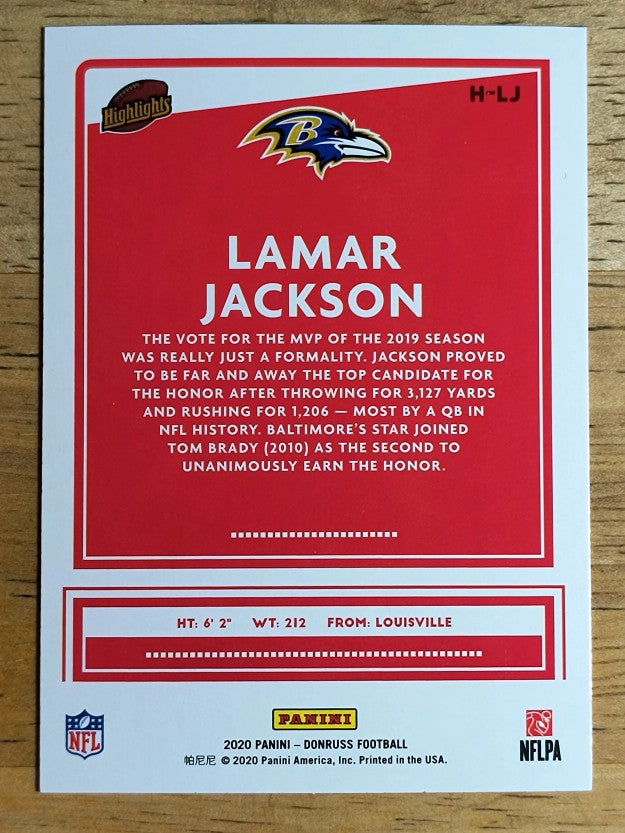 2020 Donruss Highlights #2 Lamar Jackson