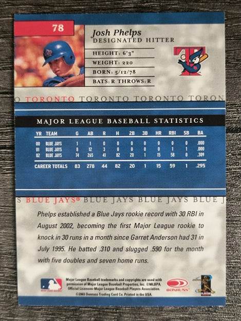 2003 Donruss Elite #78 Josh Phelps