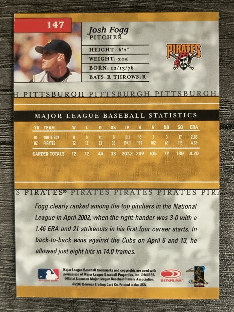2003 Donruss Elite #147 Josh Fogg