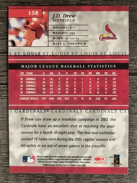 2003 Donruss Elite #158 J.D. Drew