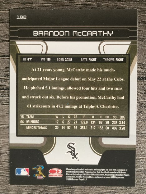 2005 Zenith #182 Brandon McCarthy RC