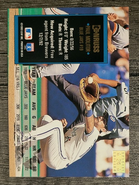 1994 Donruss Special Edition #24 Paul Molitor