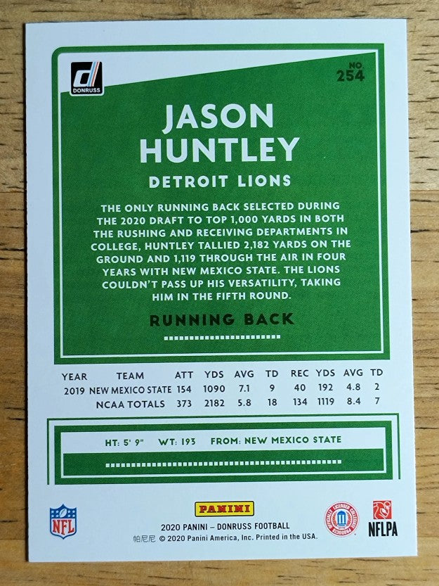 2020 Donruss Press Proof Green #254 Jason Huntley