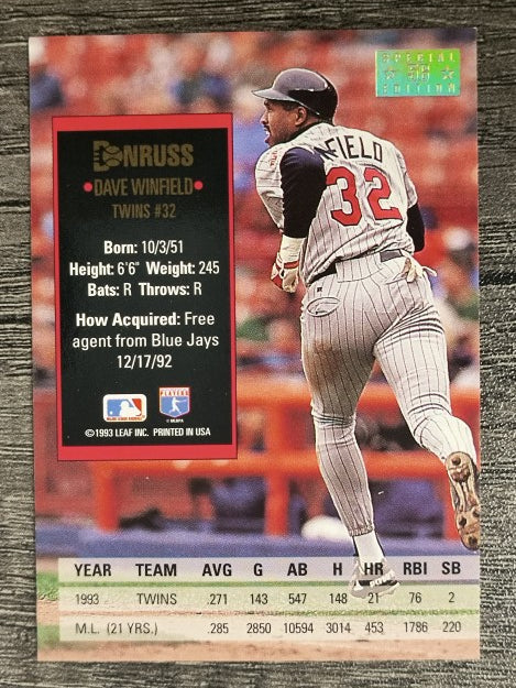 1994 Donruss Special Edition #56 Dave Winfield