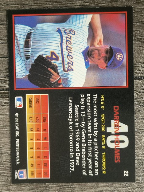 1993 Triple Play #22 Darren Holmes