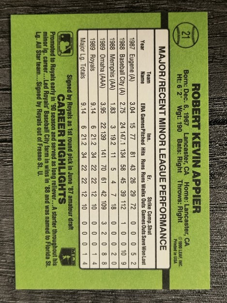 1990 Donruss Rookies #21 Kevin Appier